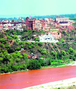 A view of Jammu city and the Mubarak Mandi heritage complex from Bahu fort