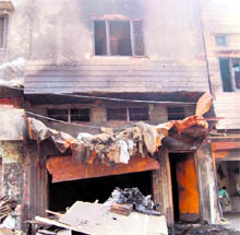 The building that was gutted on October 22 fire in Amritsar