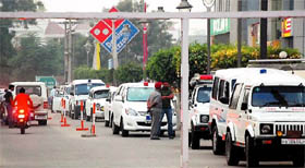 While the Deputy Chief Minister Sukhbir Singh Badal watched Ra.One in the Mittal Mall, commuters had a tough time passing through the double-lane beside the mall as one lane was occupied by the vehicles of the VVIPs and security men. Policemen were witnessed sitting outside the mall, waiting for the Deputy CM and his group to come out.