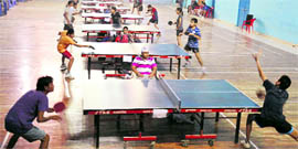 Open Punjab State Ranking Table Tennis Championship in progress in Ludhiana on Saturday.