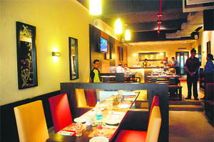 The bright decor complements the food at Yo China