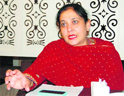 Dr Sumeet Sandhu addresses mediapersons in Amritsar on Sunday.