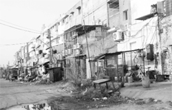 A view of encroachment at Phase IIIB2 in Mohali. 