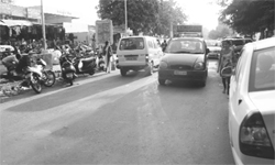 Haphazard parking at the Phase IIIB1 market in Mohali.