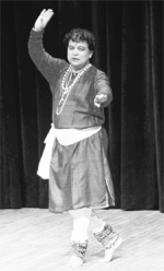 Jayant Kastuar strikes a pose during his performance at the Randhawa auditorium in Chandigarh on Sunday.