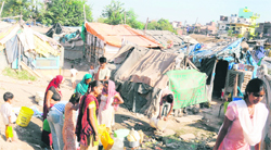 A slum area adjoining the dental college, Panjab University, Chandigarh.