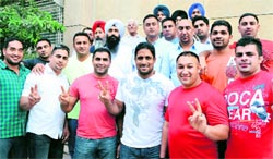 Members of the Canadian kabaddi team in Ludhiana on Sunday