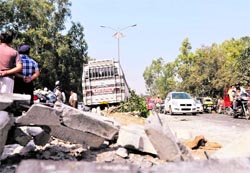 The spot near the Dholewal Chowk where the fatal accident took place