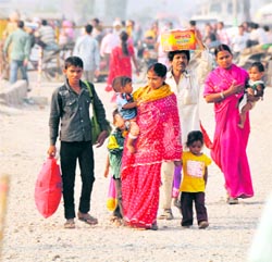 Teachers protest at the Samrala Chowk left passengers stranded in Ludhiana on Sunday