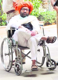 Amar Singh after being discharged from AIIMS. Tribune photo: Manas Ranjan Bhui