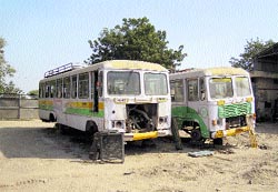 Defunct PRTC buses at Budhlada depot