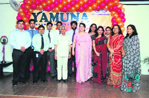 Dr Darvjeet Kaur, director, Yamuna Group of Institutions, with the faculty members in Yamunanagar. 