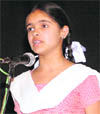 One of the participants during a declamation contest during Mela Gadri Babeyan Da in Jalandhar