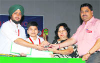 Students of MGN Public School being felicitated in Jalandhar
