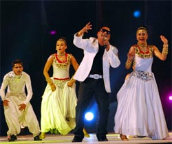 Punjabi singer Nachhattar Gill performs at the inaugural ceremony on Tuesday night