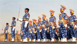 CRPF soldiers at the 72nd anniversary celebrations in Kadarpur, Gurgaon.