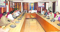 Officers of Health and Ayurvedic Departments at a workshop at the Rajiv Gandhi Postgraduate Ayurvedic College in Paprola.