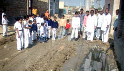 A view of a street in Kandhwala Amarkot village near Abohar