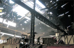 The impact of the blast that occurred at Paul Streets Pvt Ltd was such that the roof got badly damaged