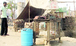 A shop selling chicken and meat products in Ludhiana on Wednesday