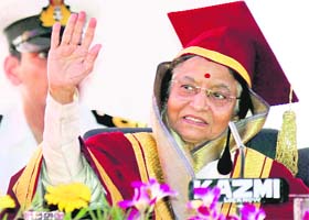 President Pratibha Patil during the 125th anniversary bash of Isabella Thoburn College in Lucknow on Wednesday