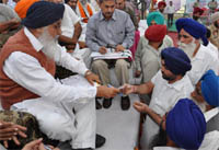 CM Parkash Singh Badal during a Sangat Darshan in Barnala