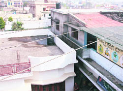 High-tension wires over Will Field School in Dehradun. 