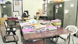 The office of the revenue department wears a deserted look on Friday