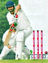 Uttar Pradeshs Mohd Kaif plays a shot against Punjab at the PCA Stadium in Mohali on Friday