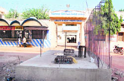 The iron structure erected opposite the entrance of Pingalwara House in Amritsar