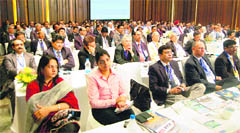 Delegates take part in the 38th convention of the Air Cargo Agents Association of India at Amritsar