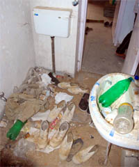 Toilet at the police lines in Mansa turns into a garbage dump.