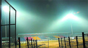 At 5 AM on Saturday, the floodlights at the Sports Stadium in Bathinda were found glowing.