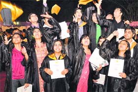 That heady feeling!: Students of PEC University of Technology are on a high after receiving degrees during the 41st annual convocation in Chandigarh on Saturday