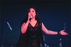 Singer Sunidhi Chauhan performs in New Delhi on Friday, the first day of Qutub Festival