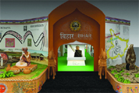 A view of the Bihar pavilion for the forthcoming Trade Fair 2011 at Pragati Maidan in New Delhi. 