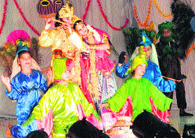 Students perform at the annual function of Kendriya Vidyalaya, Halwara. 