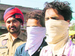 The accused in police custody in Ludhiana on Sunday.