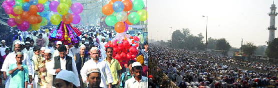 Namaz and celebration time in Gurgaon and New Delhi 