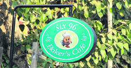 A signboard of a recently opened caf in Jalandhar.
