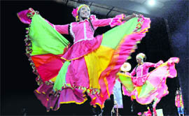 Artistes from Ecuador perform during the Punjab Multi-Cultural Festival in Ludhiana on Monday.