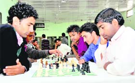 Players in action at the HNB Garhwal University Inter-college Chess Tournament at DBS College in Dehradun on Tuesday