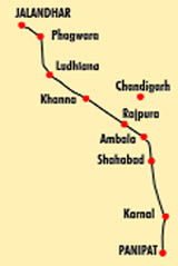The stretch of NH1 from Panipat to Jalandhar which is being upgraded from four lane to six lane