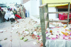 The spot where the clash took place at Ram Teerath mela near Amritsar on Wednesday. 