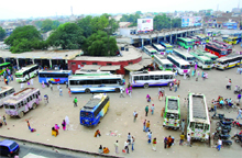 A view of the bus stand in Bathinda. 