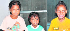 (From left) Sapna, Dimple and a hearing and speech-impaired child, who were abandoned on the Golden Temple premises in Amritsar.