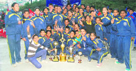 The winners of the 11th Regional Athletics Meet in Mussoorie on Thursday.