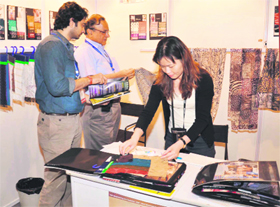 Visitors during the three-day Taiwan Textile Fair in Gurgaon
