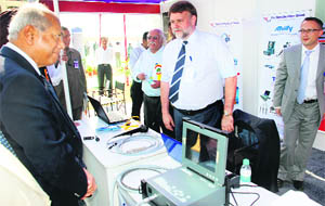 Atomic Energy Commission Chairman Dr Sreekumar Banerjee (L) at the Terminal Ballistics Research Laboratory at Ramgarh on Thursday. 