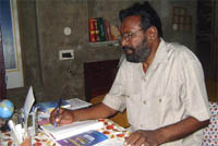 Former MLA, Baldev Singh Balamgarh, preparing for his BA exam.